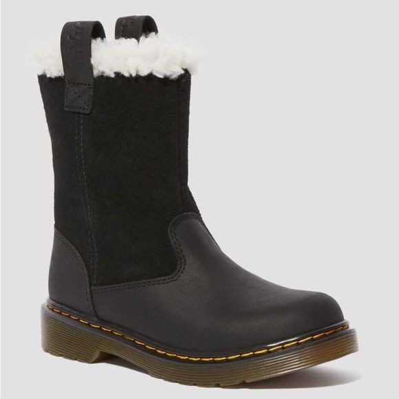 Dr. Martens Other - Kids Dr. Martens Juney Suede Faux Fur Lined Booties